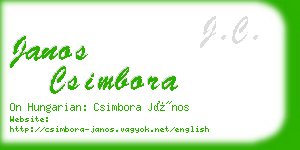 janos csimbora business card